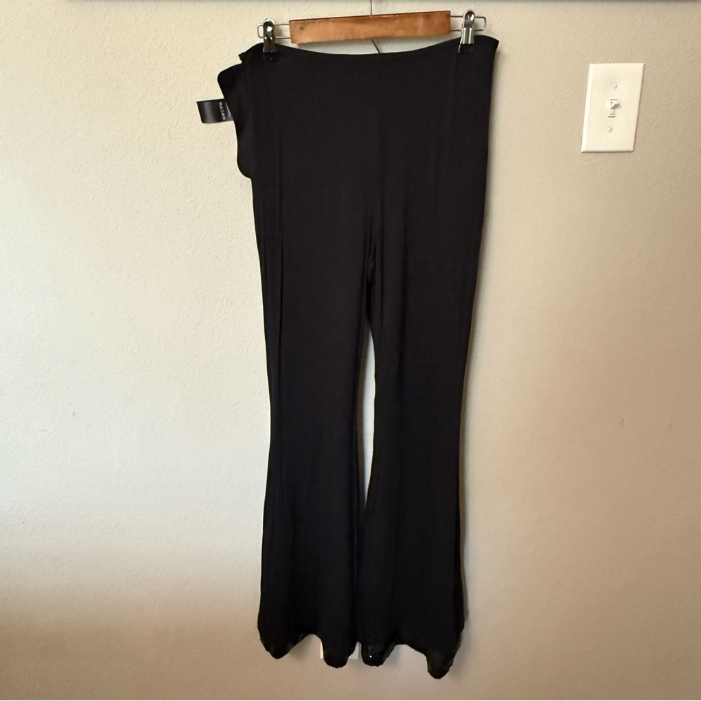 NWT Anthropologie Joni Sequin Flare Pants Black Cocktail Disco Holiday Size 4P - Picture 9 of 16